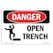 Signmission OSHA Sign, Open Trench, 14in X 10in Rigid Plastic, 14" W, 10" H, Landscape, OS-DS-P-1014-L-1509 OS-DS-P-1014-L-1509 - alternate 1